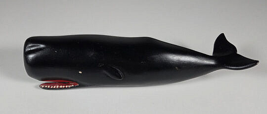 Carved and Painted Full Body Sperm Whale