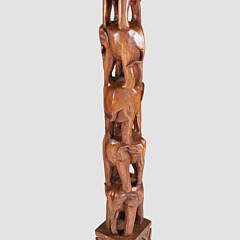 Anglo-Indian Carved Elephants Sculpture