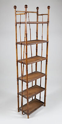 Vintage Bamboo Six Tier Bookshelf