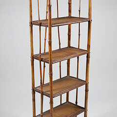 Vintage Bamboo Six Tier Bookshelf