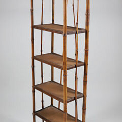 Vintage Bamboo Six Tier Bookshelf