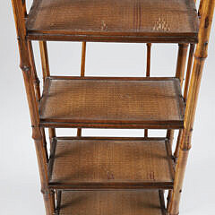 Vintage Bamboo Six Tier Bookshelf