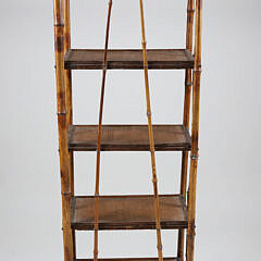 Vintage Bamboo Six Tier Bookshelf