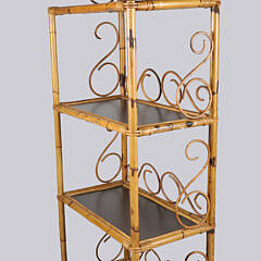 Bamboo Four-Tier Bookshelf with Scrolled Embellishments