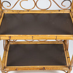 Bamboo Four-Tier Bookshelf with Scrolled Embellishments