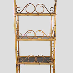 Bamboo Four-Tier Bookshelf with Scrolled Embellishments