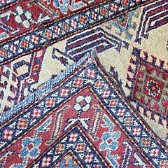 Hand Knotted Kazak Scatter Rug