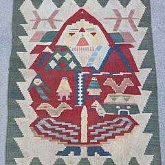 Fine Turkish Kilim Flat Weave Santa Clause Rug