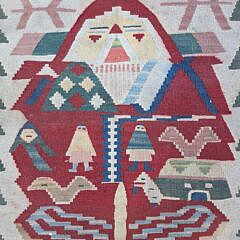 Fine Turkish Kilim Flat Weave Santa Clause Rug