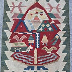 Fine Turkish Kilim Flat Weave Santa Clause Rug