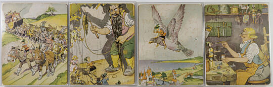 Four Framed Tony Sarg Pinocchio Puzzles