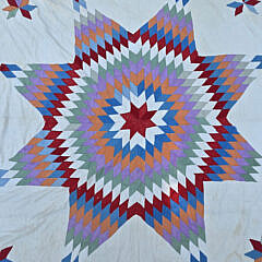 Antique American Lone Star Patchwork Quilt