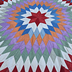 Antique American Lone Star Patchwork Quilt