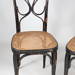 Pair of Bentwood Cane Seat Side Chairs