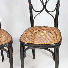 Pair of Bentwood Cane Seat Side Chairs
