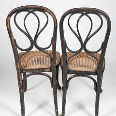 Pair of Bentwood Cane Seat Side Chairs