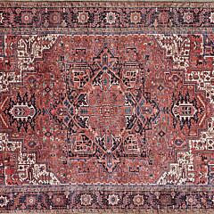 Vintage Persian Hand Knotted Wool Heriz Carpet, circa 1940s