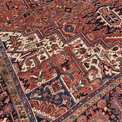 Vintage Persian Hand Knotted Wool Heriz Carpet, circa 1940s