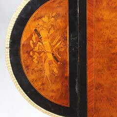 Antique French Napoleon III Style Marquetry Drop Side One Drawer Table, 19th Century