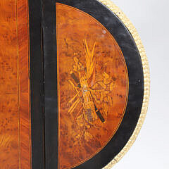 Antique French Napoleon III Style Marquetry Drop Side One Drawer Table, 19th Century