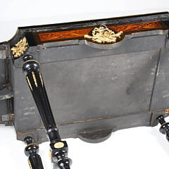 Antique French Napoleon III Style Marquetry Drop Side One Drawer Table, 19th Century