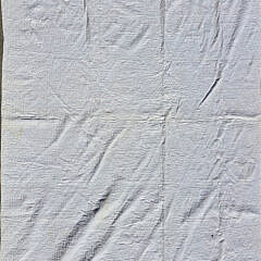 Antique American Yellowish – Orange Basket Patchwork Quilt On White Ground