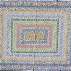 Vintage American Trip Around the World Patchwork Quilt, circa 1930s