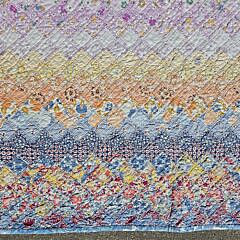 Vintage American Trip Around the World Patchwork Quilt, circa 1930s