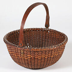 Antique Small Round Nantucket Lightship Basket
