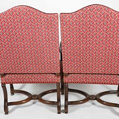 Pair of Upholstered High-Back Open Armchairs