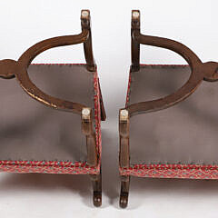 Pair of Upholstered High-Back Open Armchairs