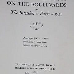 Tony Sarg Book: “The Beaux Arts Boys on the Boulevards” or “The Invasion of Paris in 1931” Limited Ed. #57