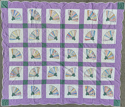 Vintage Fan Patch Work Quilt