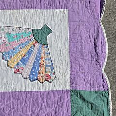 Vintage American Fan Patch Work Quilt, circa 1930s