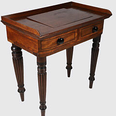 English Petite Two Drawer Side Table, 19th Century