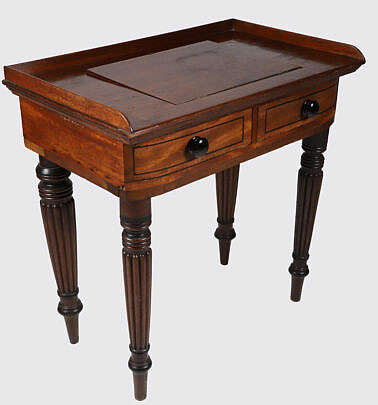English Petite Two Drawer Side Table, 19th Century