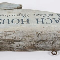 Vintage Carved Half Whale Painted Hanging Sign “Beach House, No Shoes Required”