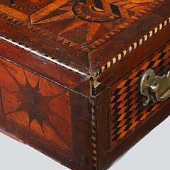 Fine Inlaid Specialty Box with Multi-Wood Inlays Covering Five Surfaces, 18th – 19th Century