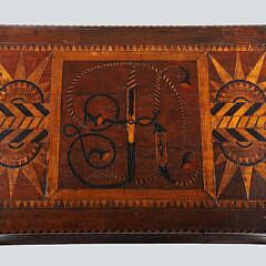 Fine Inlaid Specialty Box with Multi-Wood Inlays Covering Five Surfaces, 18th – 19th Century
