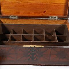 Fine Inlaid Specialty Box with Multi-Wood Inlays Covering Five Surfaces, 18th – 19th Century