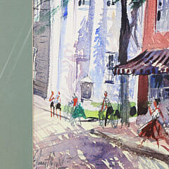 C. Robert Perrin Watercolor “Corner of Main” at Center Street