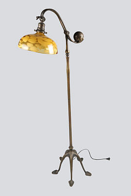 Antique Bronze Art Nouveau Counter Balance Parlor Lamp