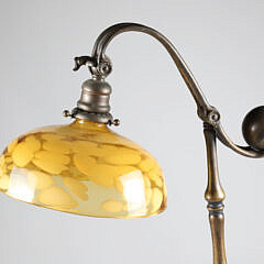 Antique Bronze Art Nouveau Counter Balance Parlor Lamp