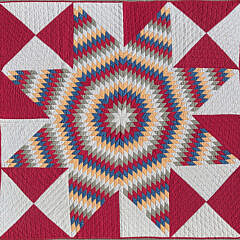 American Vintage “Lone Star” Patchwork Quilt, circa 1920s