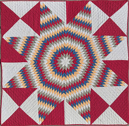 American Vintage "Lone Star" Patchwork Quilt, circa 1920s