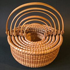 Nest of Six Nantucket Swing Handle Baskets