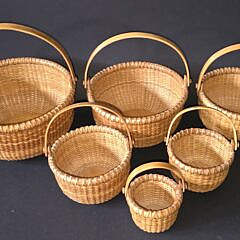 Nest of Six Nantucket Swing Handle Baskets