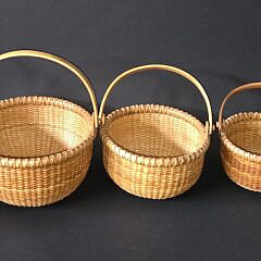 Nest of Six Nantucket Swing Handle Baskets