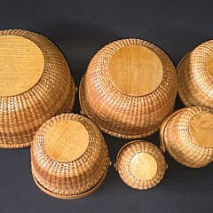 Nest of Six Nantucket Swing Handle Baskets