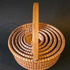 Nest of Six Nantucket Swing Handle Baskets
